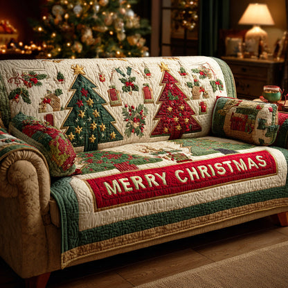 Sparks Christmas Quilted Sofa Cover