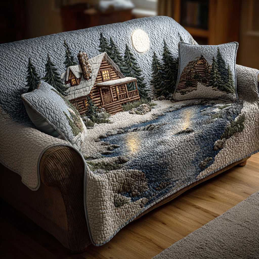 in Rustic Forest Style Quilted Sofa Cover