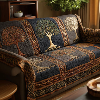Tree of Life Quilted Sofa Cover