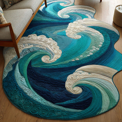 Ocean Waves Shaped Area Rug