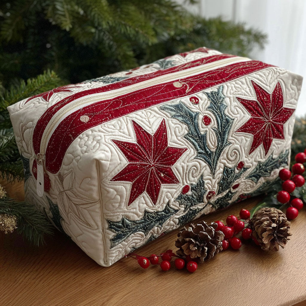 Stitched Star Petals Quilted Toiletry Bag