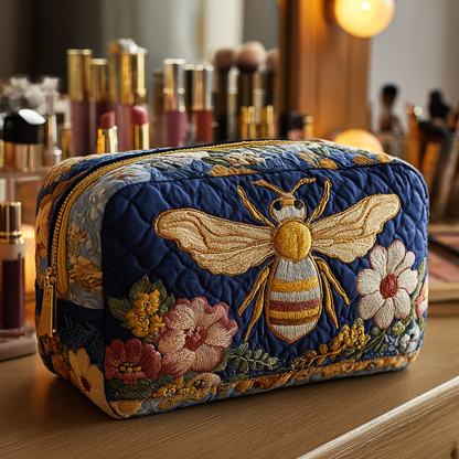 Bees and Flowers Quilted Toiletry Bag – Alicia