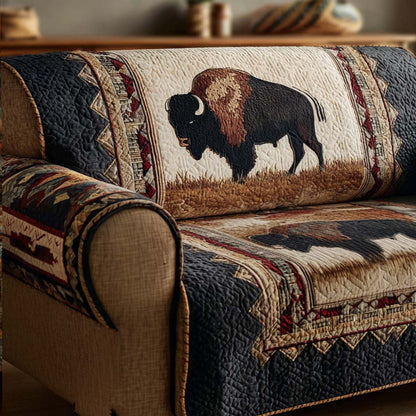 Bison from the Prairies Quilted Sofa Cover