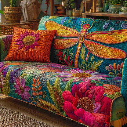 Dragonflies Quilted Sofa Cover