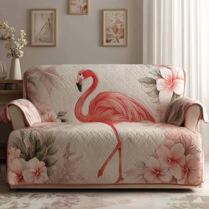 Flamingos Quilted Sofa Cover