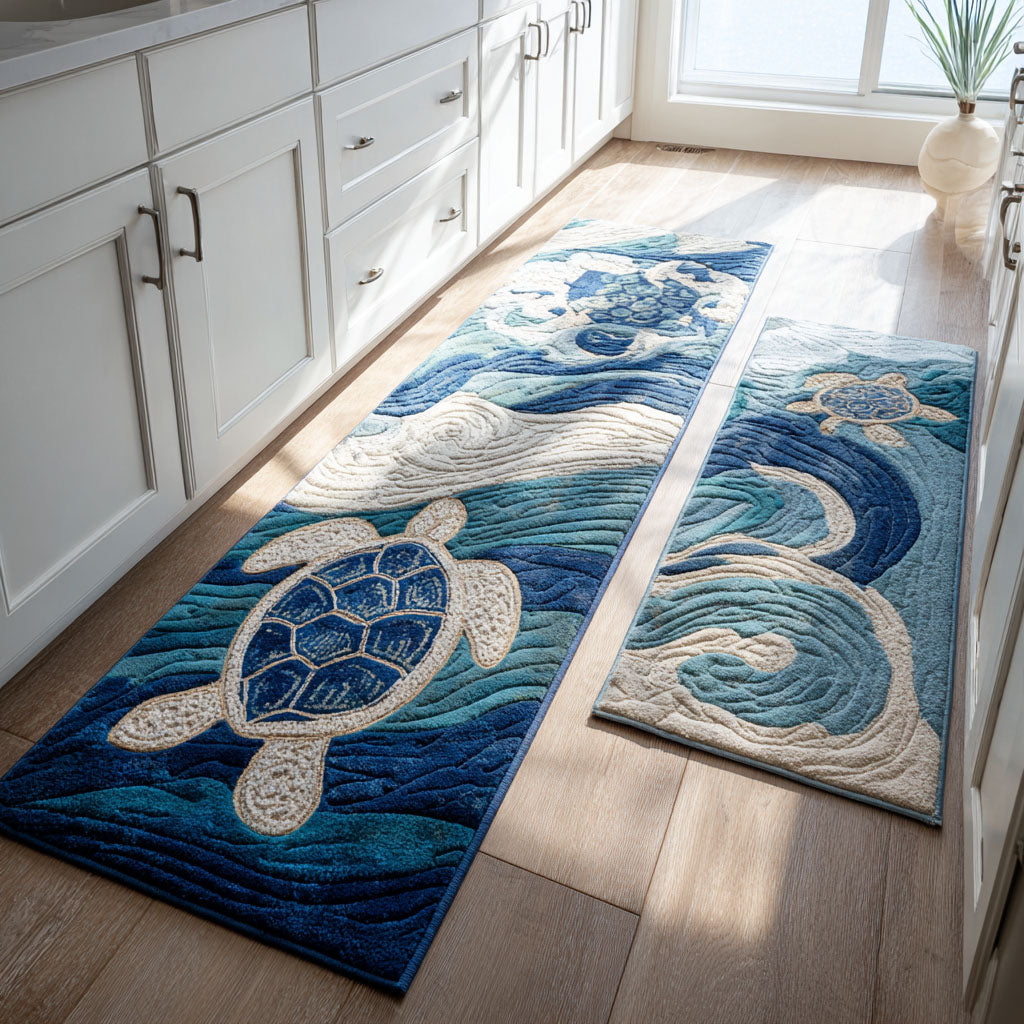 Calm Waters 2-Piece Kitchen Mat Set