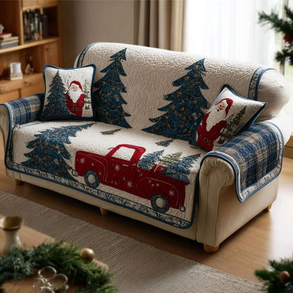 Christmas Pattern Quilted Sofa Cover – Amelie