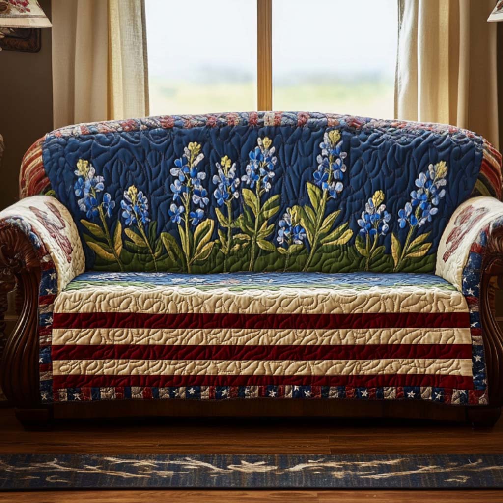 in Texas Style Quilted Sofa Cover
