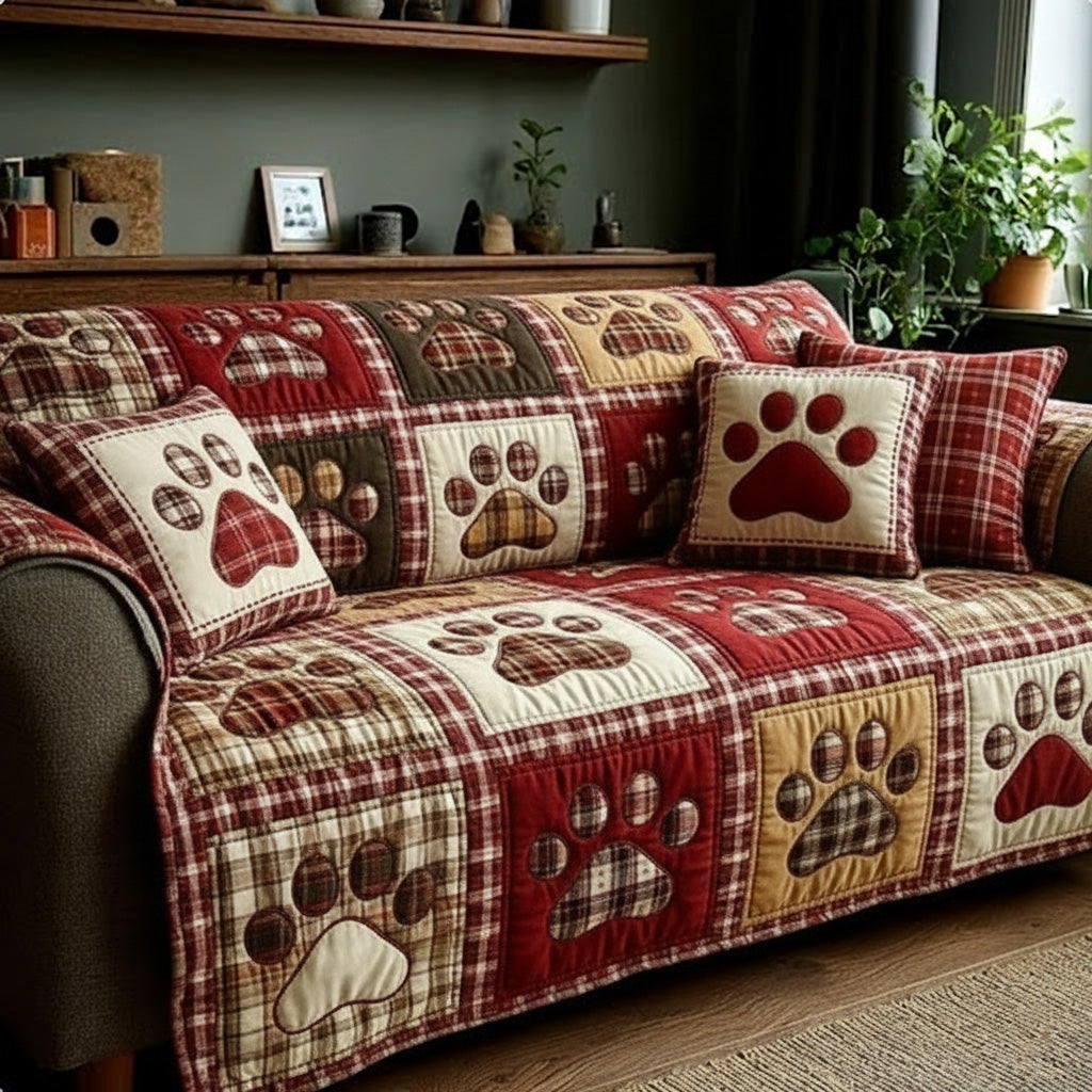 Chalet Warm and Heart Leg Quilted Sofa Cover