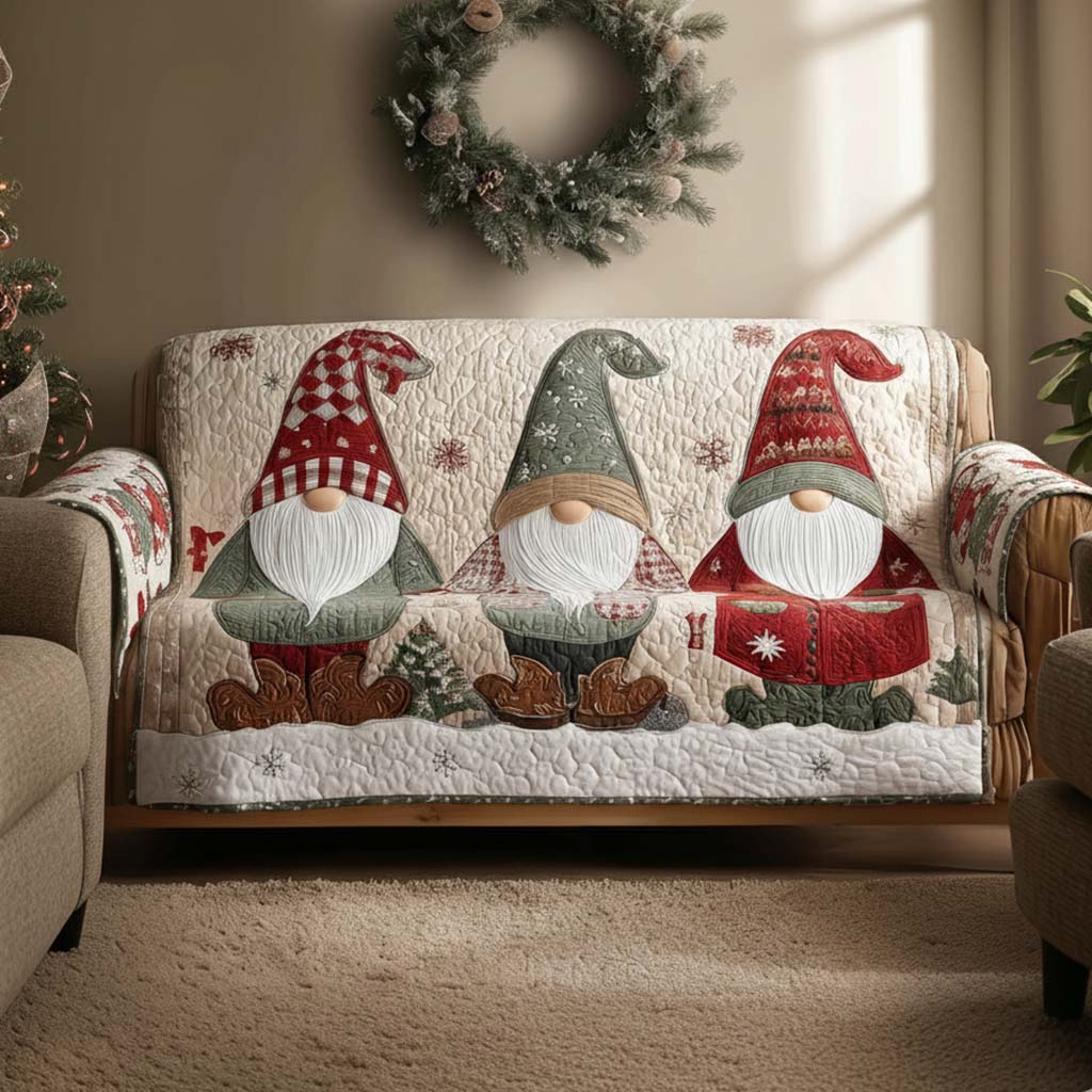 Gnomes Fantasyland Quilted Sofa Cover