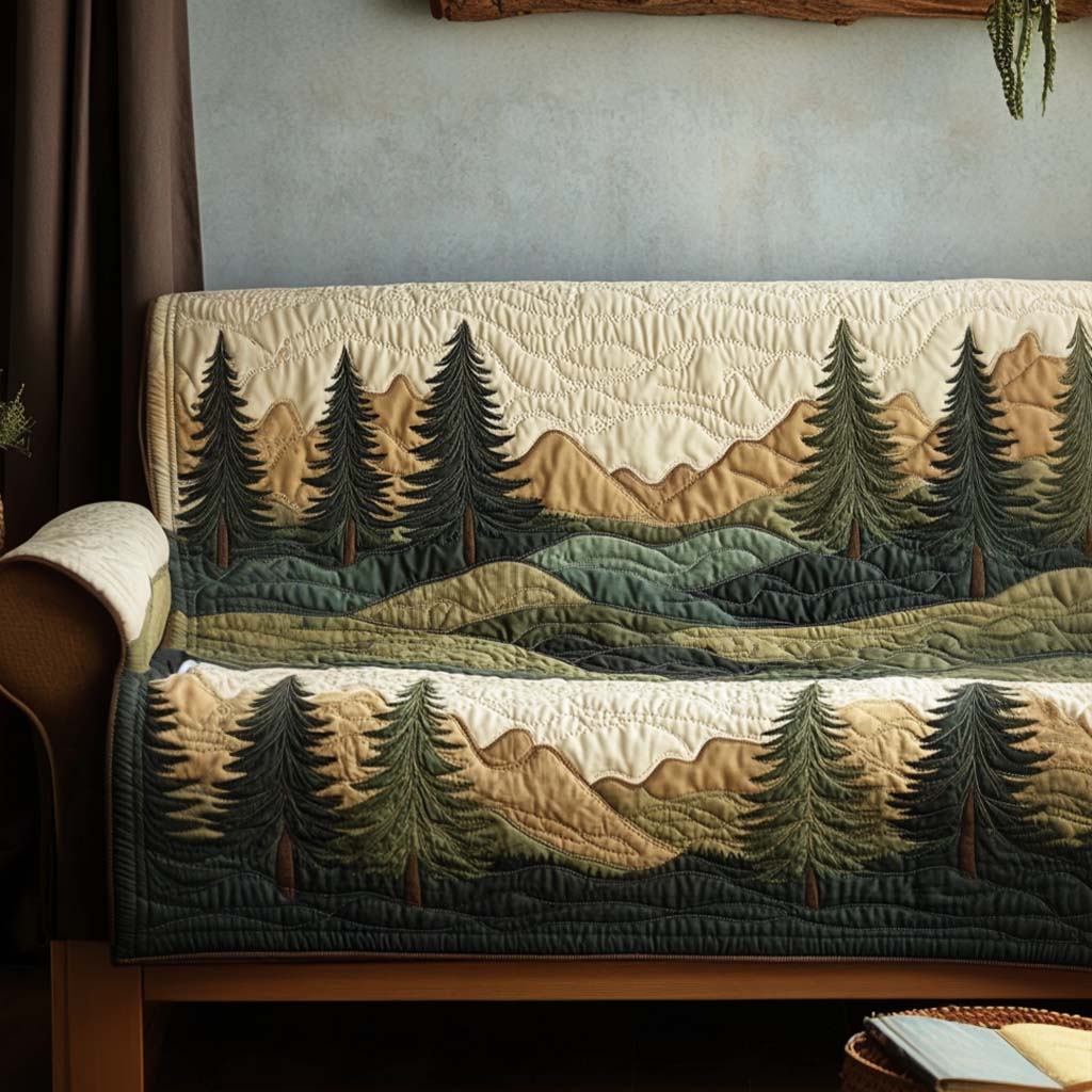 Landscape Forest Serene Quilted Sofa Cover