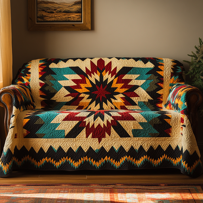 Colours of the Sunset Quilted Sofa Cover