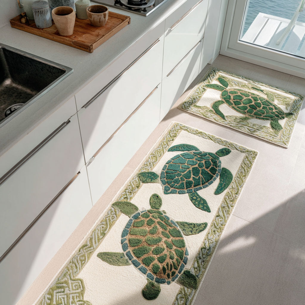 Sea Breeze 2-Piece Kitchen Mat Set