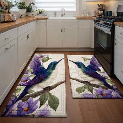 Elegant Hummingbird 2-Piece Kitchen Mat Set – Athena