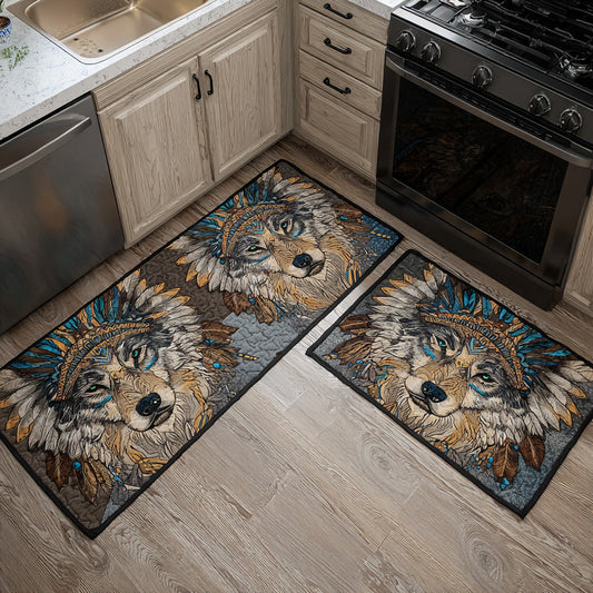 Wolf Plaid 2-Piece Kitchen Mat Set