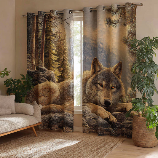 Wild Wolf Spirit Quilted Curtains