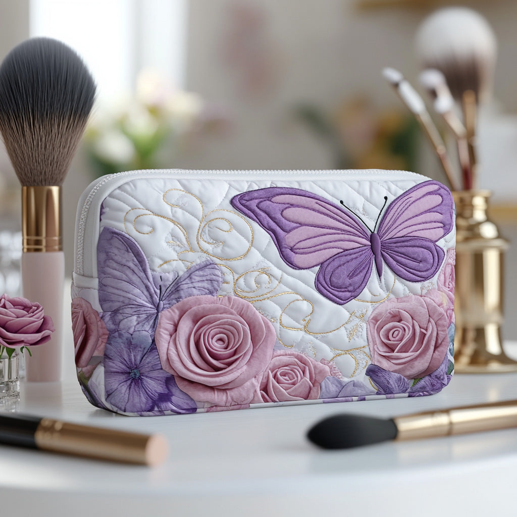 Elegant Lavender Quilted Toiletry Bag