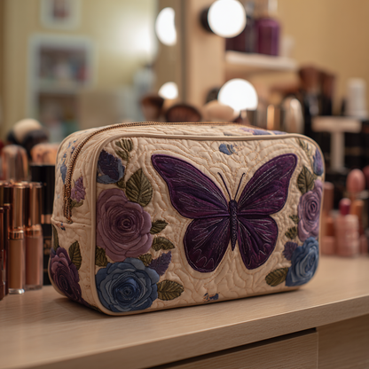 Quilt and Butterfly Quilted Toiletry Bag