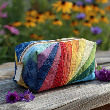 Flowing Rainbow Quilted Toiletry Bag