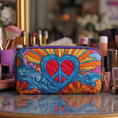 Peace Symbol Quilted Toiletry Bag – Beverly