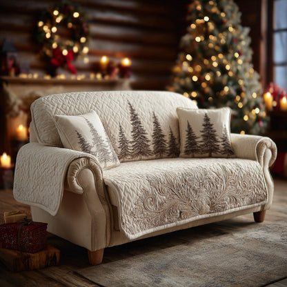 Forest Calm Quilted Sofa Cover