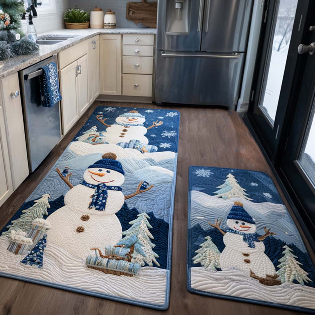 Snowy Winter 2-Piece Kitchen Mat Set