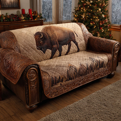 Landscape of Mountains Quilted Sofa Cover