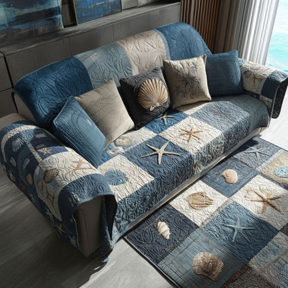 Sea Serene Quilted Sofa Cover
