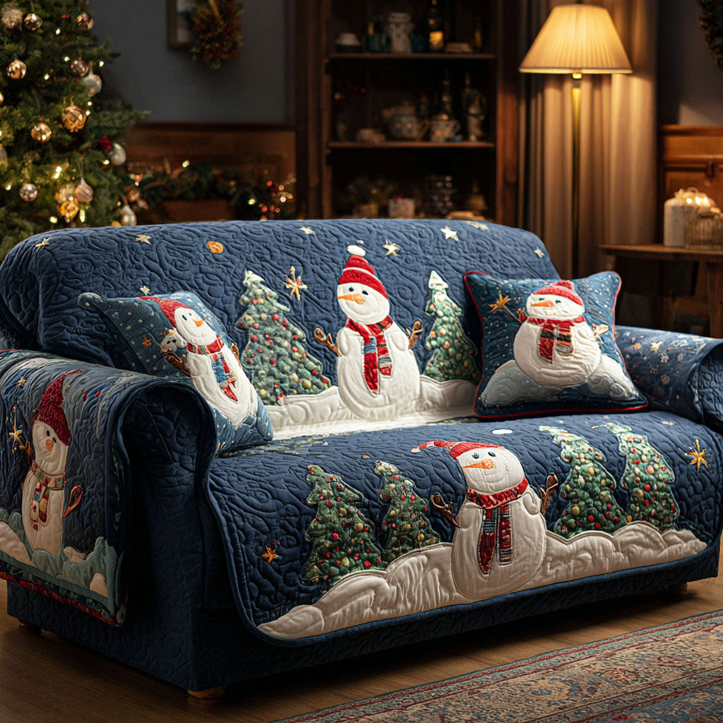 Pattern Winter Quilted Sofa Cover – Britta