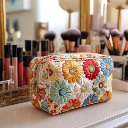 Shiny Petals Quilted Toiletry Bag – Brittany
