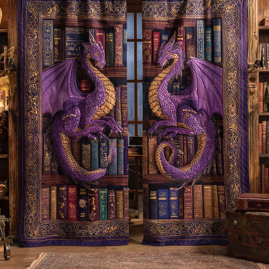 Amethyst Dragons Quilted Curtains