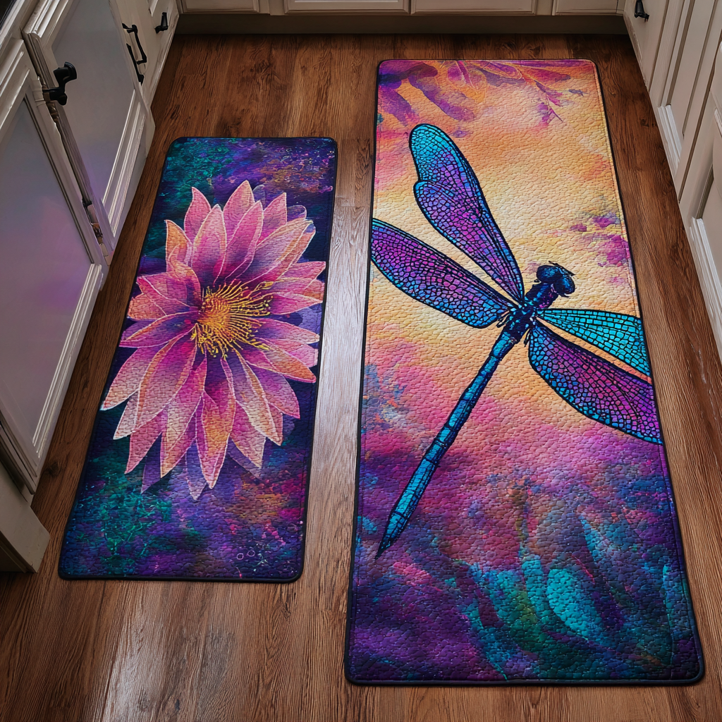 Dragonfly 2-Piece Kitchen Mat Set