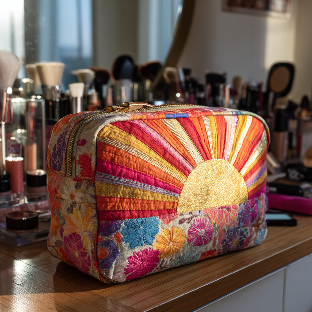 Golden Horizon Quilted Toiletry Bag