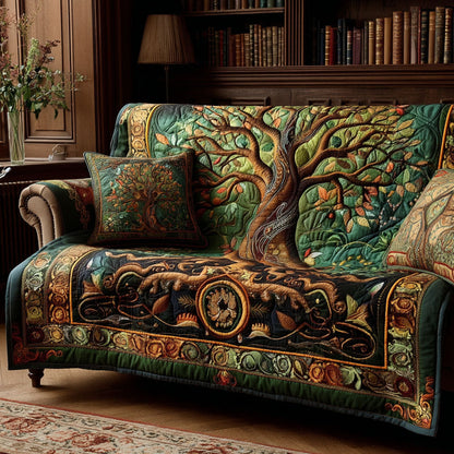 Roots of Nature Quilted Sofa Cover