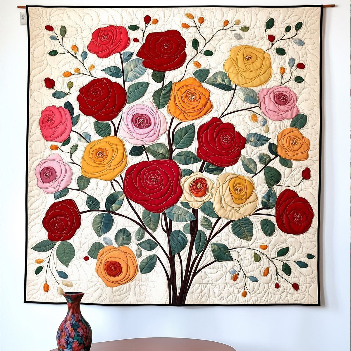 Bouquet of Roses Textile Wall Art