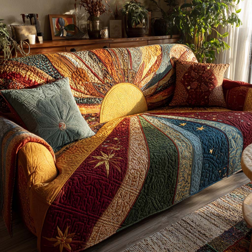 Patchwork Rustic All Dawn Quilted Sofa Cover