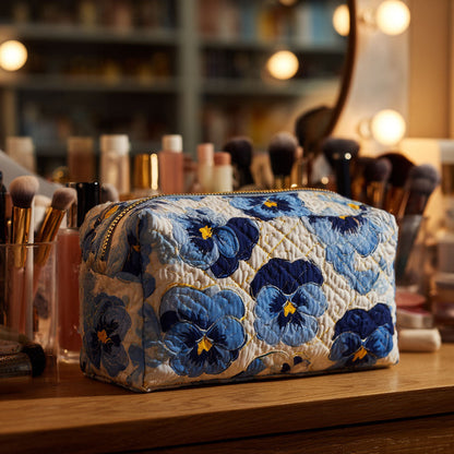 Violets Quilted Toiletry Bag