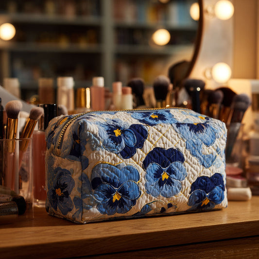 Violets Quilted Toiletry Bag