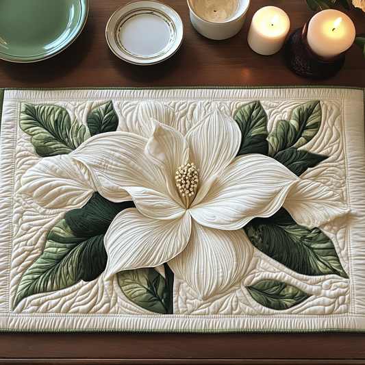 Graceful Bloom Quilted Placemats