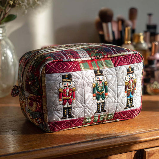 Cheerful Nutcracker Quilted Toiletry Bag