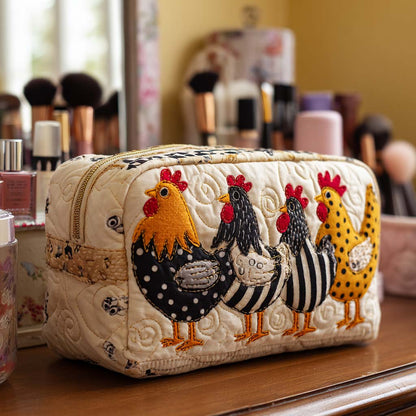 Cute Chicken Quilted Toiletry Bag – Coralie