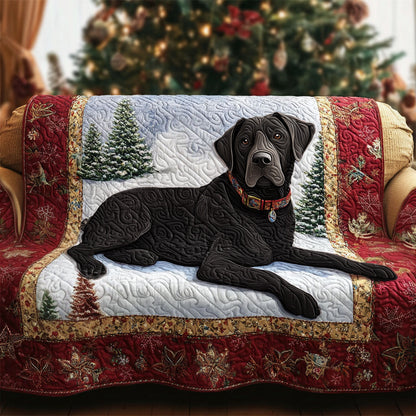 Labrador Black Quilted Sofa Cover