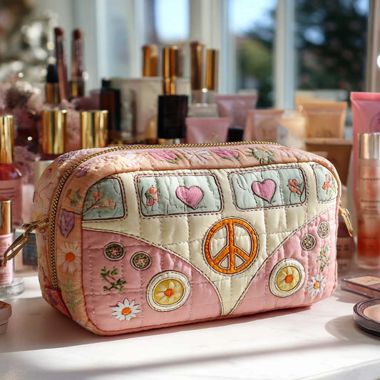 Pastel Bus Quilted Toiletry Bag