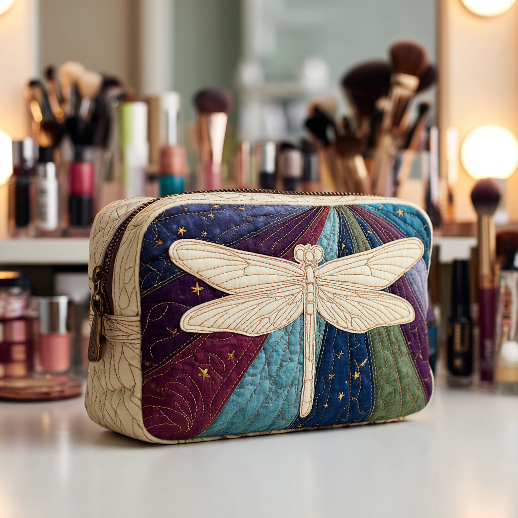 Dragonfly Garden Quilted Toiletry Bag