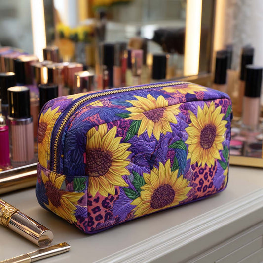 Decorative Sun Quilted Toiletry Bag