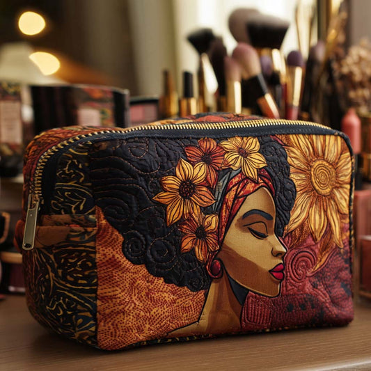 Golden Crown Quilted Toiletry Bag