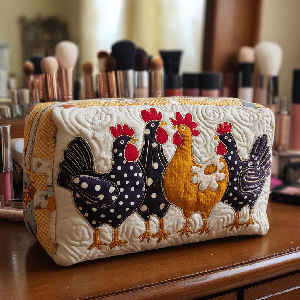 Cheerful Chicken Quilted Toiletry Bag – Dolly