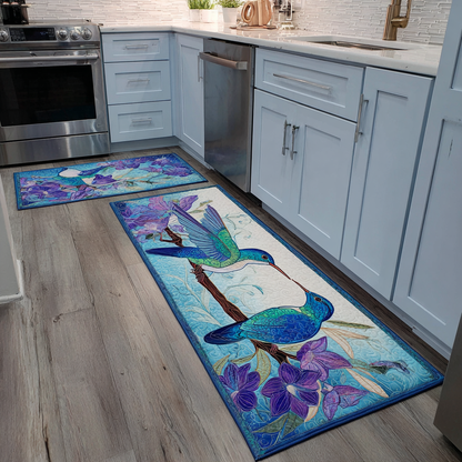 Elegant Hummingbird 2-Piece Kitchen Mat Set – Elaina