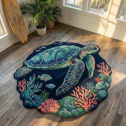 Deep Sea Turtle Shaped Area Rug