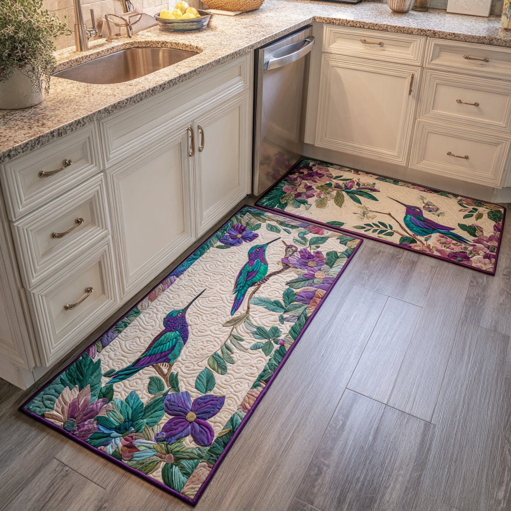 Hummingbird at Dusk 2-Piece Kitchen Mat Set